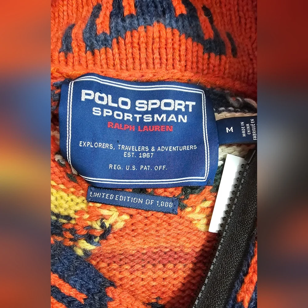 Polo Sport Ralph Lauren Outdoorsman Southwestern Lambswool Knit Sweater Men's M - Picture 14 of 15